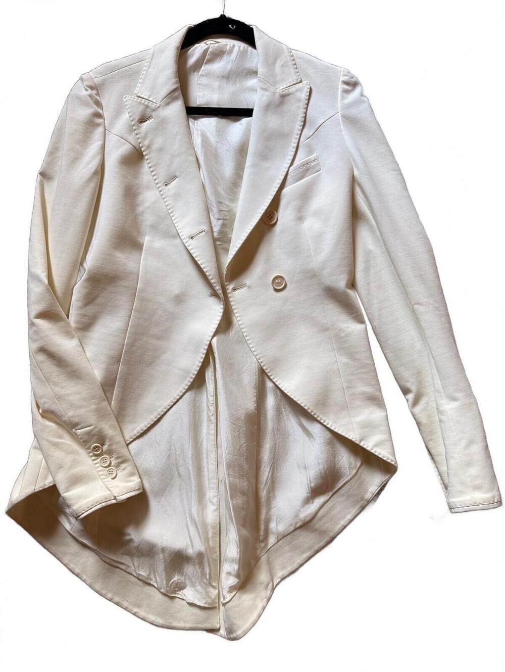 Brunello Cucinelli Ivory Fitted Tailcoat Jacket Size 24/US 6